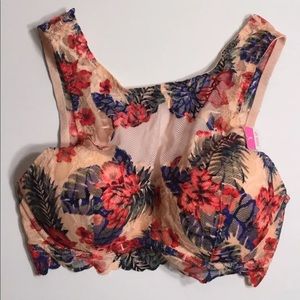 Victoria's Secret PINK Floral Lace Push Up Bra S